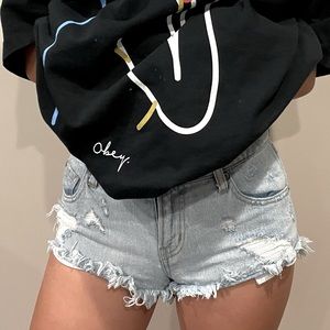 Pistola Gigi Distressed Denim Shorts